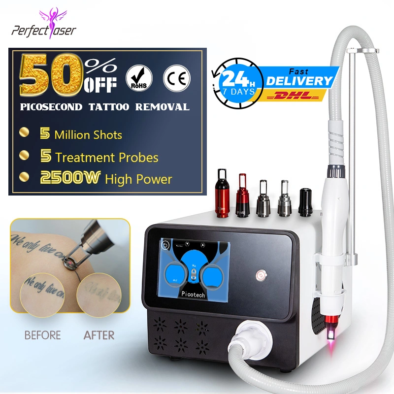 2 Years Warranty Latest Professional Laser Tattoo Removal 5 Wavelengths Picosecond Tattoo Removal Infrared Aiming Laser Q-Switch Color Removal Laser